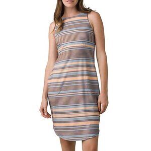 PrAna Emerald Lake Red Clay Stripe Dress Size Medium NWT